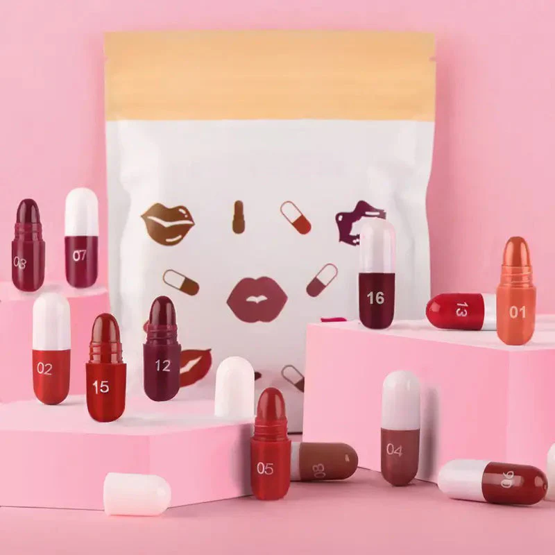 18 pcs/set Long-Lasting Velvet Matte Capsule Lipstick Set - Image 2