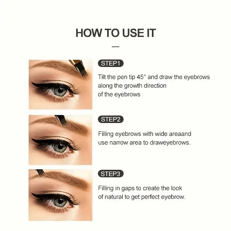 4 Split Tip Liquid Eyebrow Pen - Image 3
