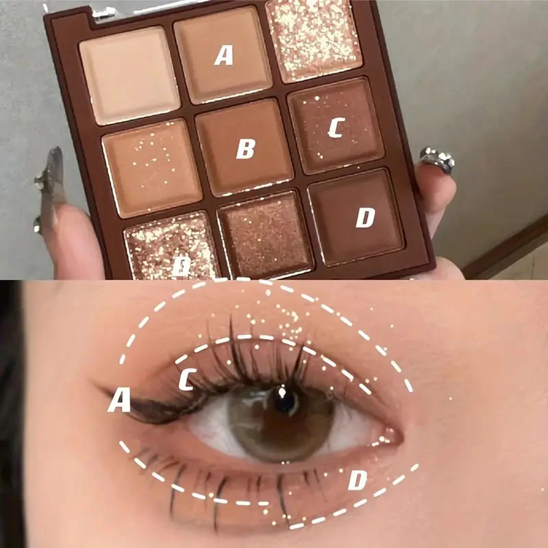 9 Colors Eyeshadow Palette Earth Color Tone Light Makeup - Image 6